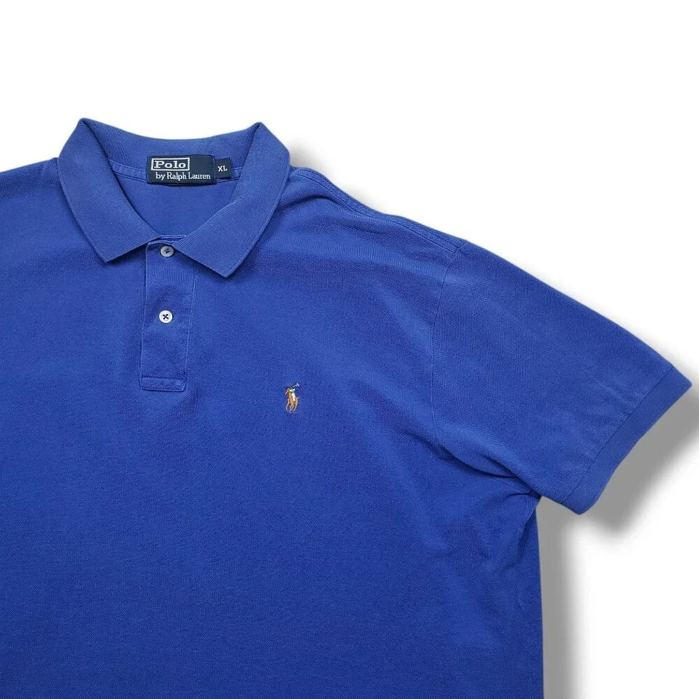 Polo Ralph Lauren Polo Shirt Mens XL Blue‎ Embroidered Logo Short Sleeve
